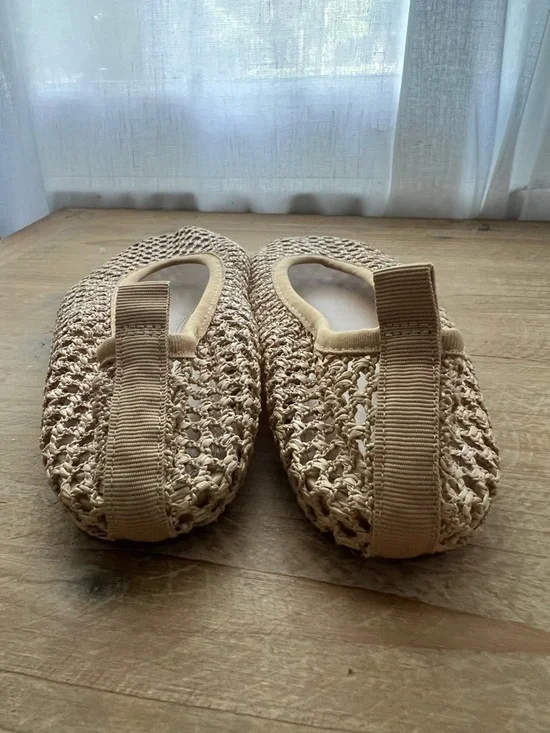 H&M Braided Ballet Flats In Beige Size 38 Woven Mesh New - Picture 7 of 7